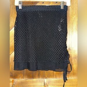 Forever 21 Black Crochet swim cover Skirt